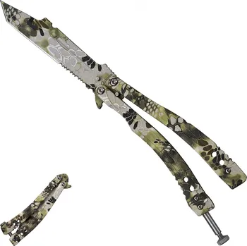 kapesní nůž Albainox Ostrý balisong "GREEN PYTHON"