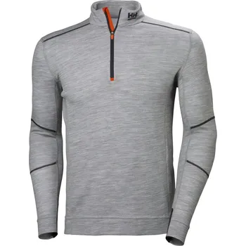 pracovní tričko Helly Hansen Tričko LIFA Merino 75107 s 1/2 zip, funkční, dlouhý rukáv, pánské COT59510707702-grey melang M Melír šedá