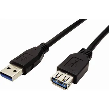 Kabel do PC USB prodlužka (3.0), USB A samec - USB A samice, 1.8m, černá