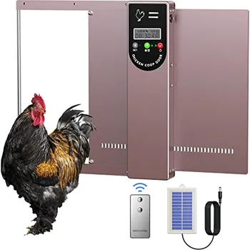 kurník Automatické dveře do kurníku Solar, plné hliníkové roletové dveře, automatické otevírání dveří do kurníku s časovačem, světelným X001QDHYMZ