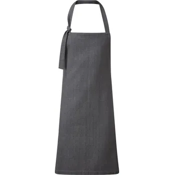 Pracovní zástěra Premier Zástěra Regenerate PR 122 s laclem a bočními kapsami COT390122m1399-grey denim UNI Šedá denim