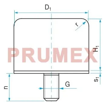 Silentblok nápravy Silentblok - doraz válcový se šroubem typ GP-1G 100x80 M12x36