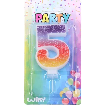 Dortová svíčka Párty svíčka číslo 5 Hvězdy