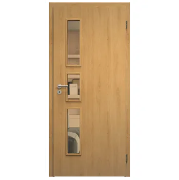 Interiérové dveře SAPELI ELEGANT KOMFORT M33 - START - OTOČNÉ DVEŘE VČ. ZÁRUBNĚ - Dub Průchozí šířka (cm): 90, Průchozí výška (cm): 197, Typ skla: Planibel bronz