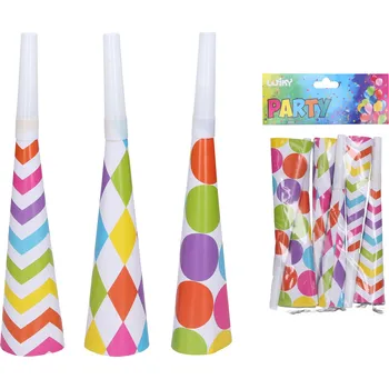 Party dekorace Párty trumpetky MIX 20 cm, 6 ks