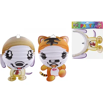 Party dekorace Lampion koule 25 cm s tělem Kočka/Pes