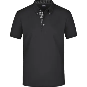 Pánské tričko Daiber Pánská polokošile Plain Polo JN964 Barva: Černá - Černá / Bílá, Velikost: 3XL