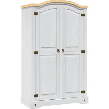 Šatní skříň vidaXL Šatní skříň mexická borovice Corona 2 dvířka bílá