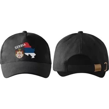 Kšiltovka kšiltovka s vlajkou SRBSKA černá (pánská kšiltovka vlajka a znakem SRBSKO , SERBIA)
