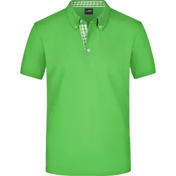 Pánské tričko Daiber Pánská polokošile Plain Polo JN964 Barva: Zelená limetková - Zelená limetková / Bílá, Velikost: M