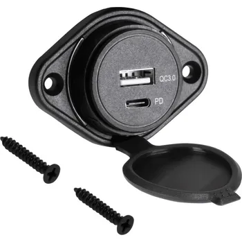 USB-A+C napáječ 18W + 18W s Quick Charge 3.0 a Power Delivery