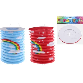 Party dekorace Lampion válec 15 cm Duha