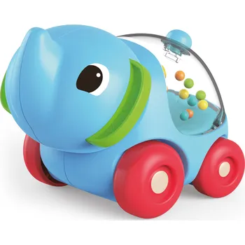 Chrastítko slon na kolečkách 11 cm