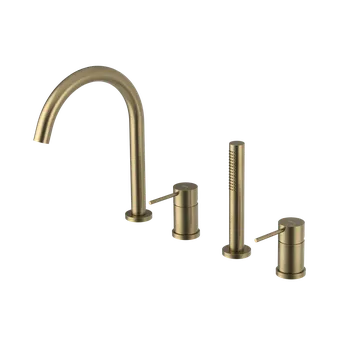 Vodovodní baterie Sapho Ultramix Čtyřprvková baterie na okraj vany, zlato mat, UT052G