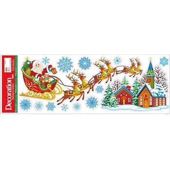 Vánoce Okenní fólie 210×595 mm – Santa, barevná