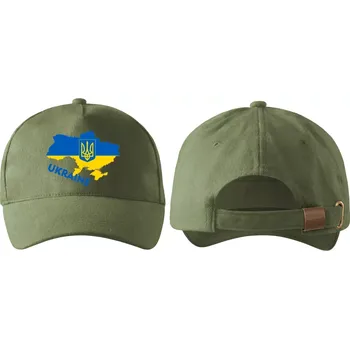 Kšiltovka kšiltovka s vlajkou UKRAJINY khaki (pánská kšiltovka vlajka a znakem UKRAJINA , UKRAINE)