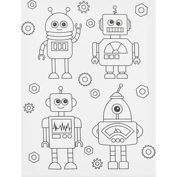 Malířské plátno Creative Malířské plátno s předtiskem 24x30 cm ROBOTI