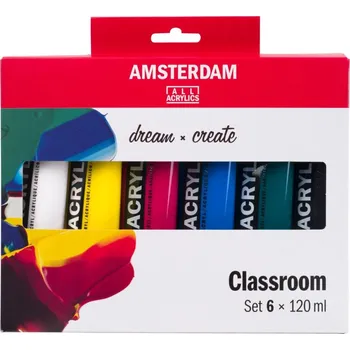 Výtvarná barva AMSTERDAM sada akrylových barev Standard 6x120ml, míchací set "Classroom"