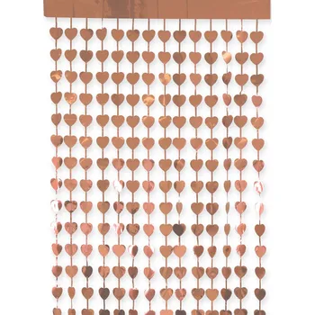 Folat Párty závěs srdce růžově zlatá, 100 x 200 cm