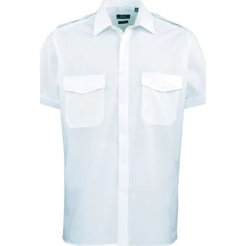 Pánská košile Premier Košile PR212, pilotní, krátký rukáv COT3902120370n-light blue Modrá světlá 44,5