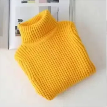 Chlapecký svetr Dětský zimní pletený rolák pro kluky i holky - 5 barev (vel. od 1 roku do 9 let) Barva: žlutá (F23519Y), Velikost: 110 (4 roky)