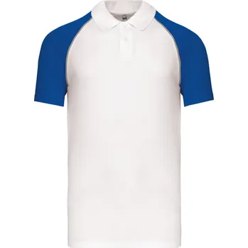 Pánské oblečení Kariban Polokošile Kariban K226, baseballová, krátký rukáv COT20K22650602-white/light M Bílá/šedá světlá/modrá královská