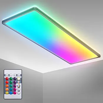 B.K.Licht I RGB LED stropní svítidlo I Ultra plochý LED panel I Změna barvy I RGBW stropní světlo stmívatelné I Efekt podsvícení 4057722011124