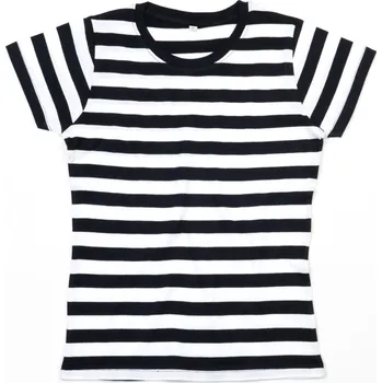 pracovní tričko Mantis Tričko M110S, pruhované, krátký rukáv, dámské COT70110S98003-black/white L Černá/bílá
