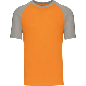 pracovní tričko Kariban Tričko K330 baseballové, krátký rukáv COT20K33039301-orange/ligh S Oranžová/šedá světlá