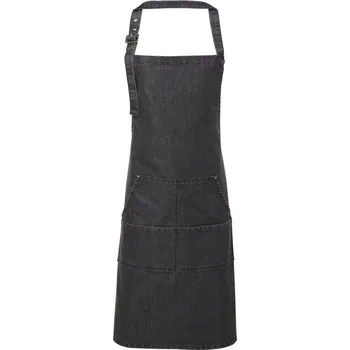 Premier Zástěra PR 126 s laclem, denim COT390126m0999-black denim UNI Černá denim