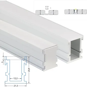 LED páska Nášlapný hliníkový profil BK, 21x26 mm, včetně mléčného difuzoru, 2 m
