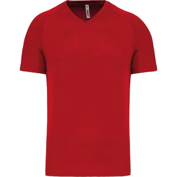 pracovní tričko Kariban Tričko PA476 s výstřihem do V, sportovní, krátký rukáv, pánské COT20P47600404-red XL Červená