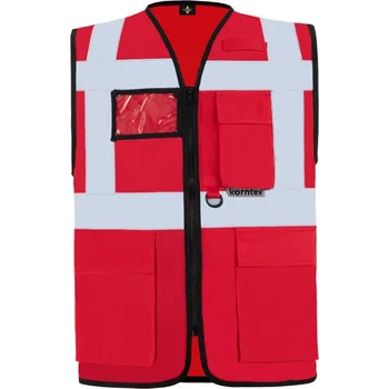 pracovní vesta Korntex Vesta KXMF – Berlin, multifunkční, reflexní COT76KXMF00414-red Červená 4XL