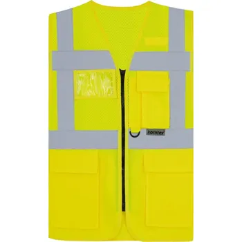 pracovní vesta Korntex Vesta KXEXQ – Athens Hi-Vis, multifunkční COT76XEXQzv802-hi vis yell M Žlutá fluorescent