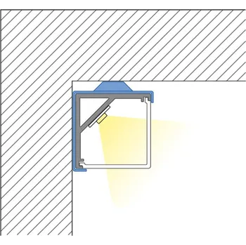 LED páska Rohový hliníkový profil černý RD2 16x16mm včetně mléčného difuzoru 2m