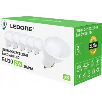 Žárovka 6x LED žárovka GU10 2W Studená bílá Premium Energeticky úsporná LED sada