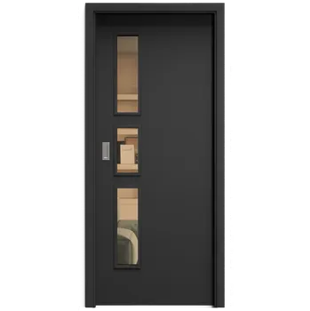 Interiérové dveře SAPELI ELEGANT KOMFORT M33 - CPL LAMINÁT - POSUVNÉ DVEŘE VČ. ZÁRUBNĚ - Černá grafit Průchozí šířka (cm): 120, Průchozí výška (cm): 210, Typ skla: Planibel bronz