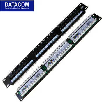 Rozvaděč Patch panel Datacom 24x RJ45, přímý, CAT5E, UTP, černý, 1U