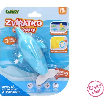 Hračka pro nejmenší Delfín natahovací do vany 14 cm - český obal