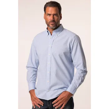 Pánská košile JP1880, Plus size Kostkovaná košile JP1880, dlouhé rukávy, seersucker, límeček s knoflíky, Modern střih, do 8XL pro plnoštíhlé nadměrná velikost, 837802715-1457, nachový, L, Plus size oblečení, Oblečení pro vysoké muže, Nadměrné velikosti, Oblečení pro pl