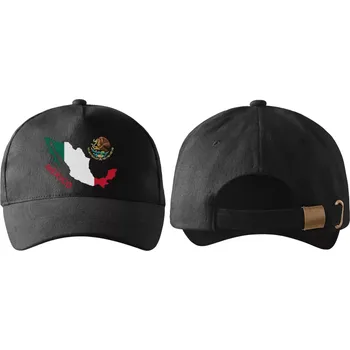 Kšiltovka kšiltovka s vlajkou MEXIKA černá (pánská kšiltovka vlajka a znakem MEXIKO / MEXICO)