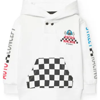 Chlapecká mikina Mikina Retro racing, bílá, kluk, Boboli Velikosti: 122