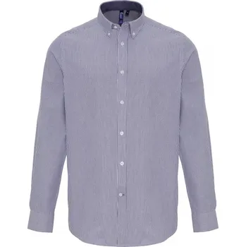 Pánská košile Premier Košile Oxford PR238, pruhovaná, dlouhý rukáv COT39023890813-white/navy 3XL Bílá/navy
