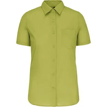 Pánská košile Kariban Košile Judith K548, popelínová, krátký rukáv, dámská COT20K548g7201-burnt lime S Zelená lime burnt