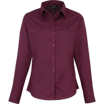Pánská košile Premier Košile PR 300, popelínová, dlouhý rukáv, dámská COT3903000952g-aubergine 2XL Aubergine