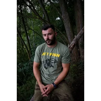 Rybářské oblečení Triko Jet Fish olivové - XL