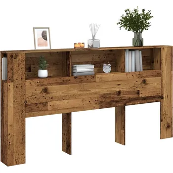 vidaXL Čelo postele s úložným prostorem old wood 200x18,5x102,5 cm