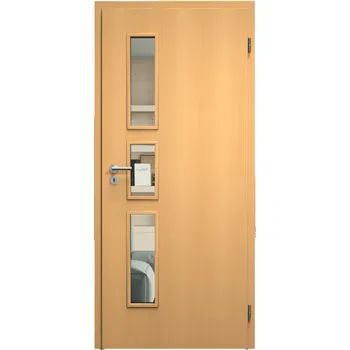 Interiérové dveře SAPELI ELEGANT KOMFORT M33 - DÝHA - OTOČNÉ DVEŘE VČ. ZÁRUBNĚ - Buk Průchozí šířka (cm): 70, Průchozí výška (cm): 197, Typ skla: Čiré sklo