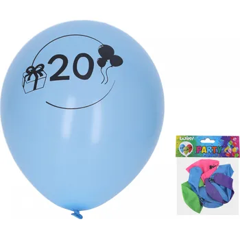 Balónek Balónek nafukovací 30 cm - sada 5ks, s číslem 20