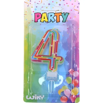 Dortová svíčka Párty svíčka číslo 4 Čárky